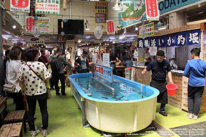 元祖活いか釣り堀の様子